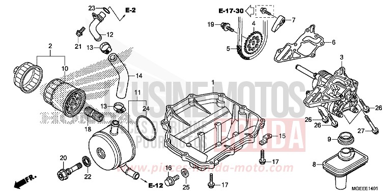 OIL PUMP (VFR1200F) for VFR1200F TITANIUM BLADE METALLIC (YR316) from 2015