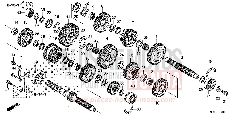 TRANSMISSION (VFR1200F) for VFR1200F TITANIUM BLADE METALLIC (YR316) from 2015