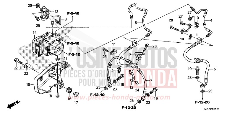 ABS MODULATOR for VFR1200F TITANIUM BLADE METALLIC (YR316) from 2015