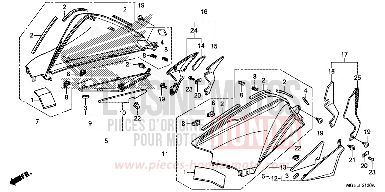 TANK COVER for VFR1200F TITANIUM BLADE METALLIC (YR316) from 2015
