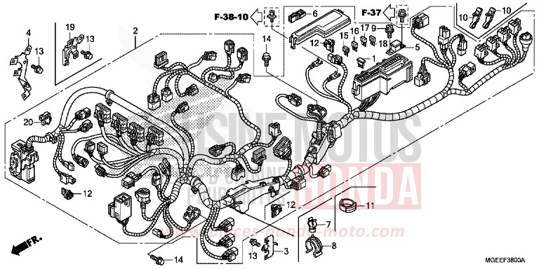 WIRE HARNESS for VFR1200F TITANIUM BLADE METALLIC (YR316) from 2015
