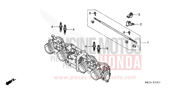 THROTTLE BODY (COMPONENTS) for CB1300 DARKNESS BLACK METALLIC (NH463) from 2005