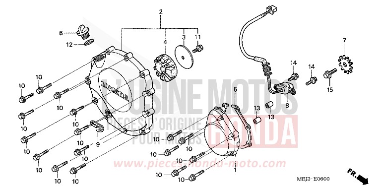 RIGHT CRANKCASE COVER for CB1300 PEARL FADELESS WHITE (NH341) from 2003