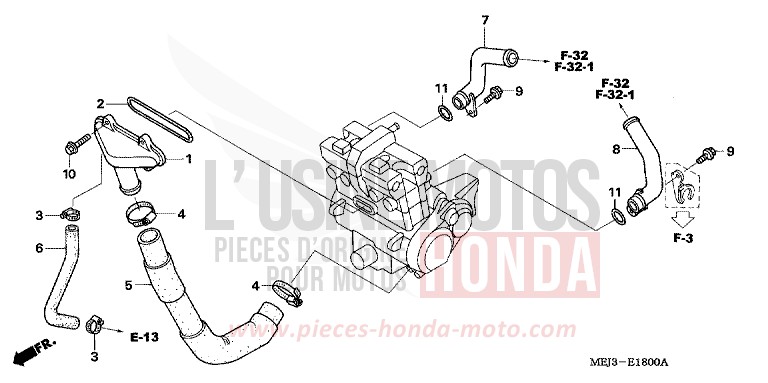 WATER PIPE for CB1300 PEARL FADELESS WHITE (NH341) from 2003