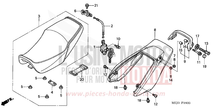 SEAT/REAR COWL for CB1300 PEARL FADELESS WHITE (NH341) from 2003