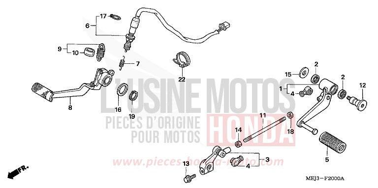 PEDAL for CB1300 PEARL FADELESS WHITE (NH341) from 2003