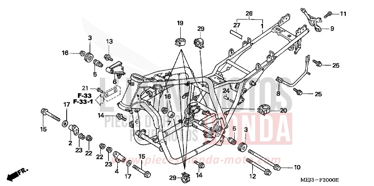 FRAME BODY for CB1300 PEARL FADELESS WHITE (NH341) from 2003