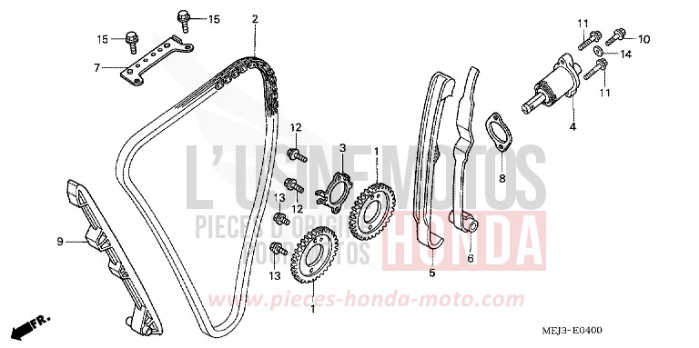 NOCKENWELLENKETTE/SPANNVORRICHTUNG for CB1300 FORCE SILVER METALLIC (NH411) from 2003
