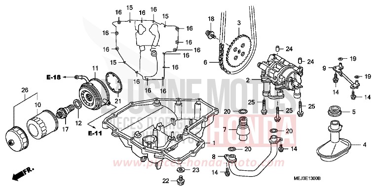 OELWANNE/OELPUMPE for CB1300 FORCE SILVER METALLIC (NH411) from 2003