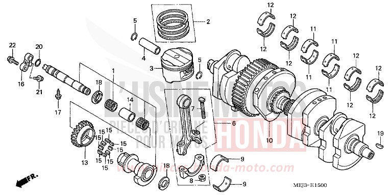 KURBELWELLE/KOLBEN for CB1300 FORCE SILVER METALLIC (NH411) from 2003