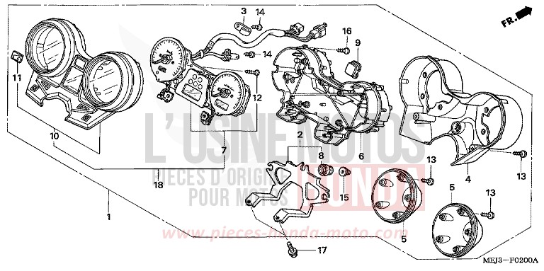 METER (CB1300/A/F/F1) for CB1300 FORCE SILVER METALLIC (NH411) from 2003