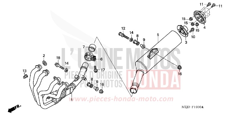 EXHAUST MUFFLER for CB1300 FORCE SILVER METALLIC (NH411) from 2003