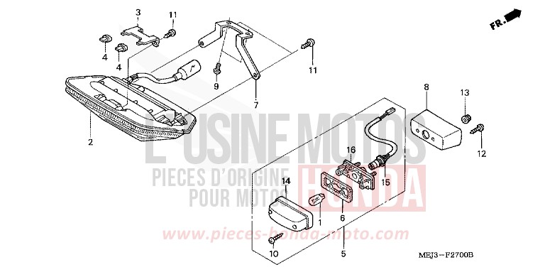 HECKLEUCHTE for CB1300 FORCE SILVER METALLIC (NH411) from 2003