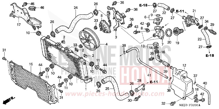 KUEHLER (CB1300/F/F1/S) for CB1300 FORCE SILVER METALLIC (NH411) from 2003