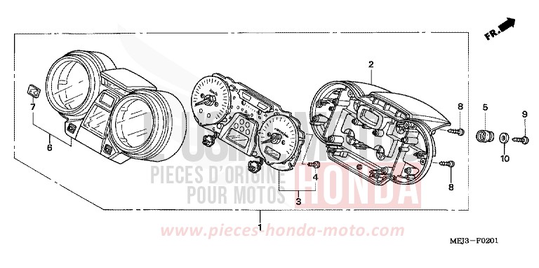 METER (CB1300S/SA) for CB1300S DARKNESS BLACK METALLIC (NH463) from 2005