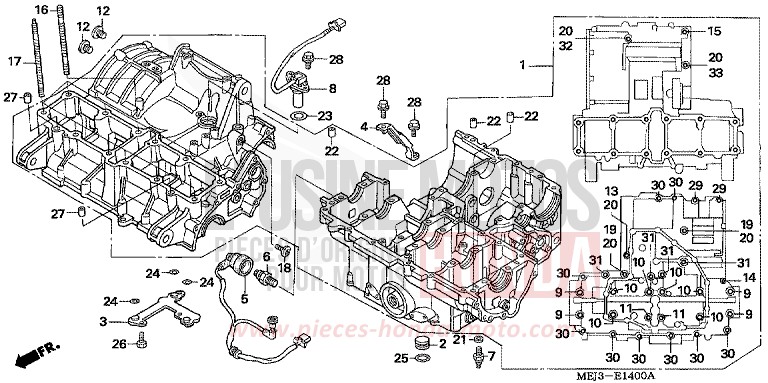 CRANKCASE for CB1300S PEARL FADELESS WHITE (NH341K) from 2005
