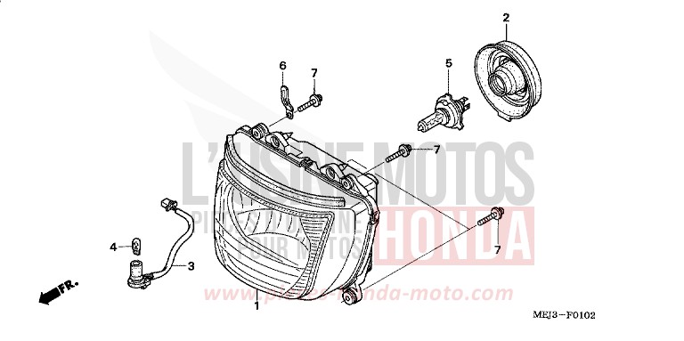 HEADLIGHT (3) for CB1300S PEARL FADELESS WHITE (NH341K) from 2005