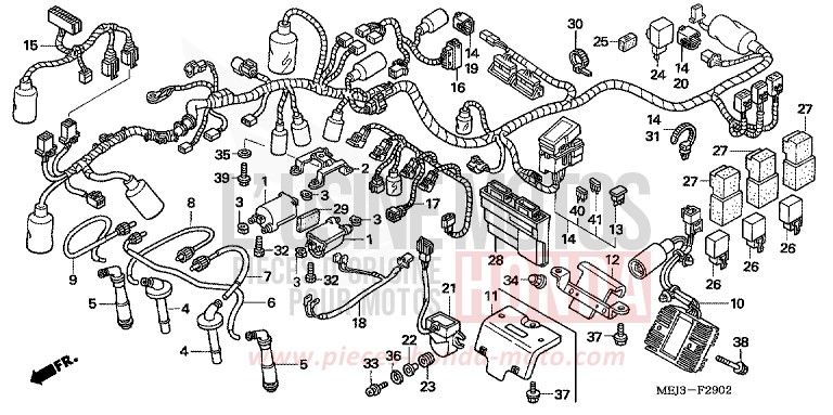 WIRE HARNESS/IGNITION COIL (CB1300S/SA) for CB1300S PEARL FADELESS WHITE (NH341K) from 2005