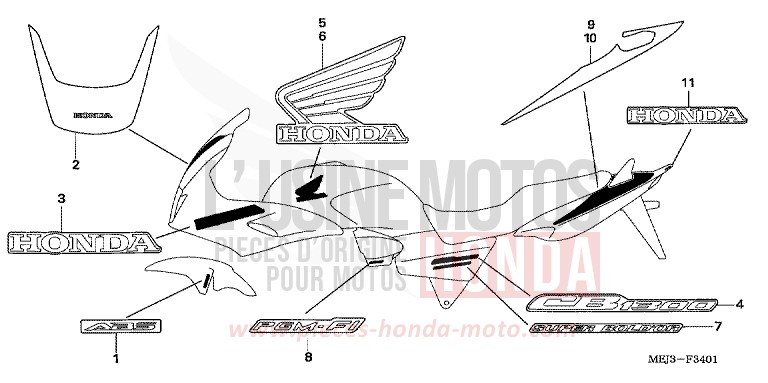 MARK (CB1300S/SA) for CB1300S PEARL FADELESS WHITE (NH341K) from 2005