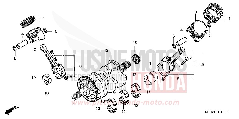 CRANK SHAFT/PISTON for ST1300 CANDY AMBASSADOR RED (R275) from 2002