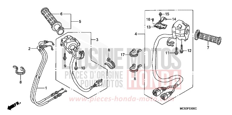 INTERRUTTORE/CAVO per ST1300 CANDY AMBASSADOR RED (R275) del 2002