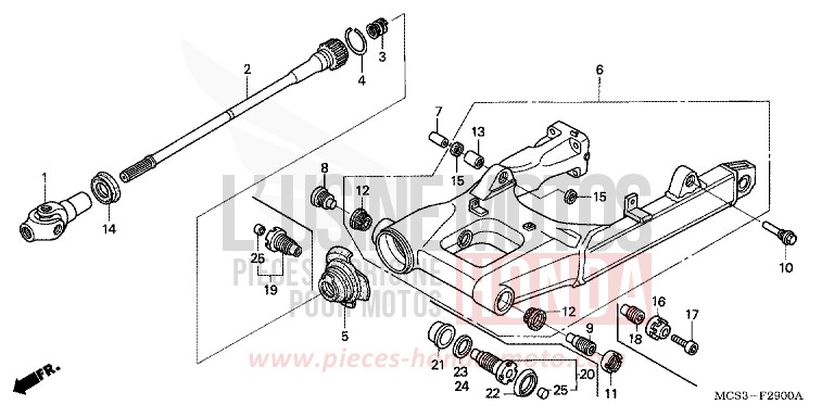 SWINGARM for ST1300 TOWER SILVER METALLIC (NH478) from 2002