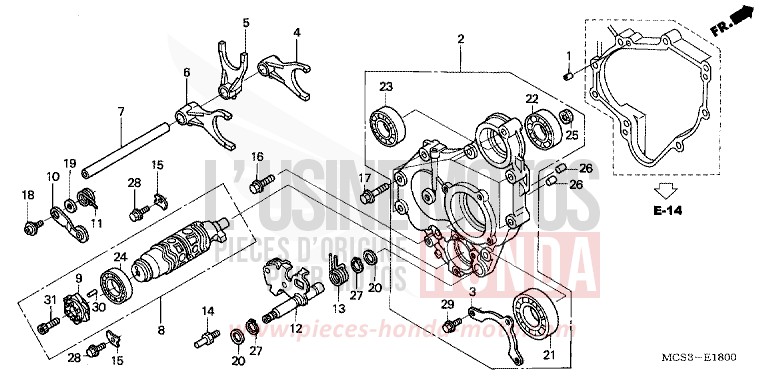 GEARSHIFT DRUM for ST1300 CANDY GRACEFUL RED-U (R151) from 2004