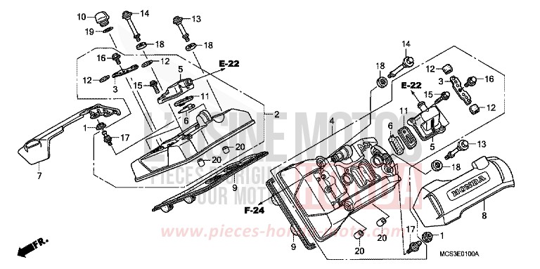 CYLINDER HEAD COVER for ST1300 PEARL CORONADO BLUE (PB255) from 2004
