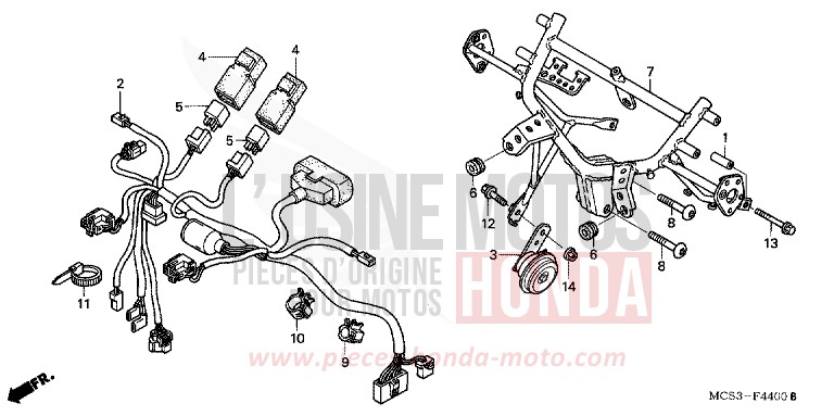 COWL STAY for ST1300 ACHILLES BLACK METALLIC-U (NH124) from 2006