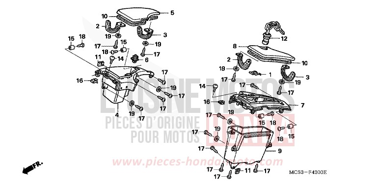COWL POCKET for ST1300 CANDY GRACEFUL RED-U (R151) from 2006