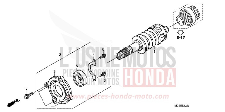 PRIMARY SHAFT for ST1300 ACHILLES BLACK METALLIC-U (NH124) from 2008