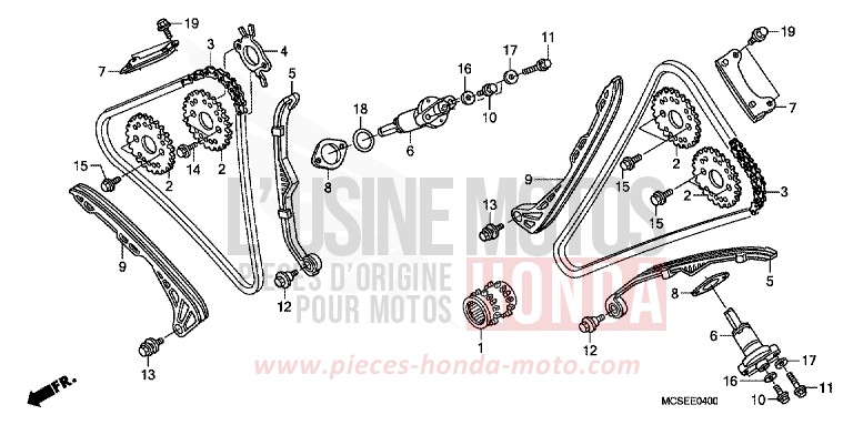 CAM CHAIN/TENSIONER for ST1300 CANDY GLORY RED-U (R101) from 2009