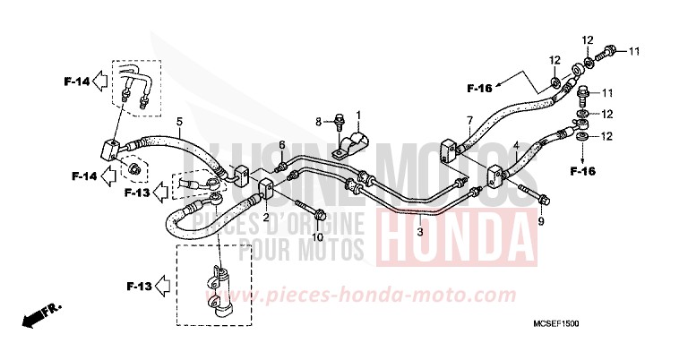 REAR BRAKE HOSE (ST1300) for ST1300 PEARL COSMIC BLACK (NHA64) from 2009
