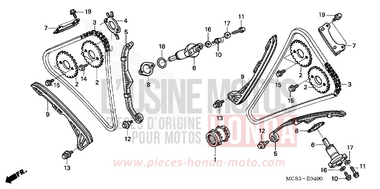 CAM CHAIN/TENSIONER for ST1300 SHASTA WHITE (NH138) from 2002