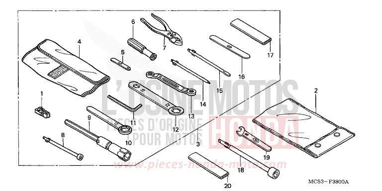 TOOLS for ST1300 CANDY GRACEFUL RED-U (R151) from 2004