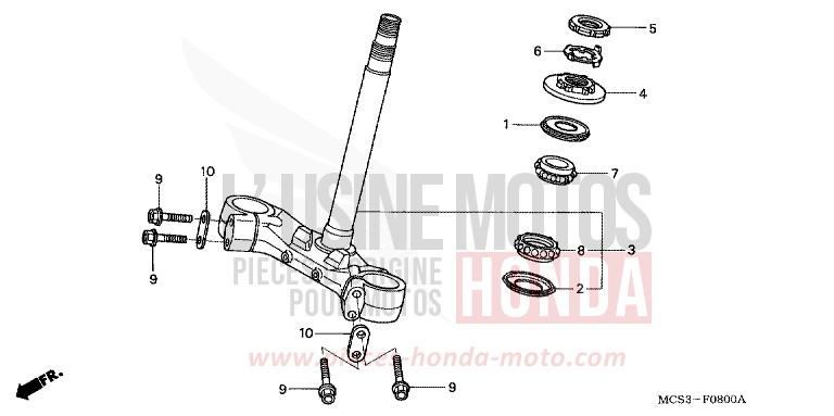 STEERING STEM for ST1300 DIGITAL SILVER METALLIC (NHA30) from 2004