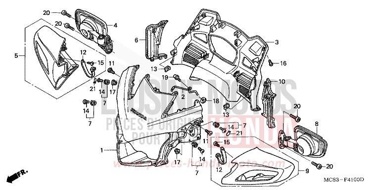 UPPER COWL for ST1300 DIGITAL SILVER METALLIC (NHA30) from 2004