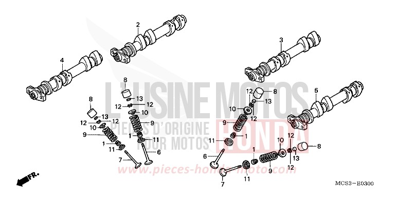 CAMSHAFT/VALVE for ST1300 PEARL CORONADO BLUE (PB255) from 2004