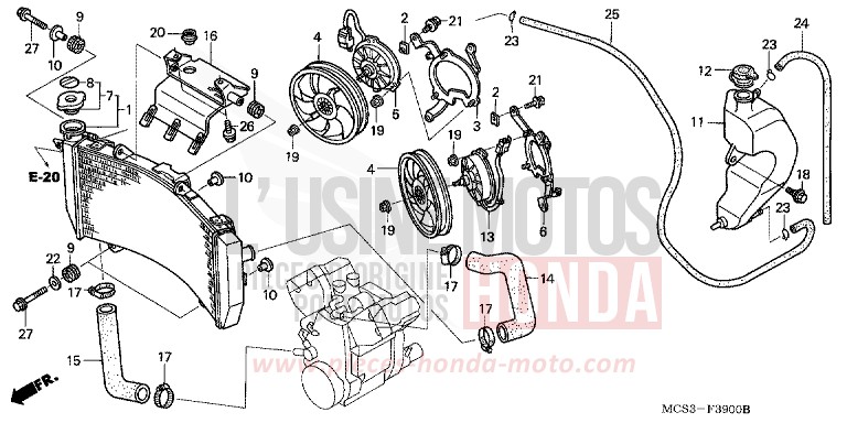 RADIATOR for ST1300 PEARL CORONADO BLUE (PB255) from 2004