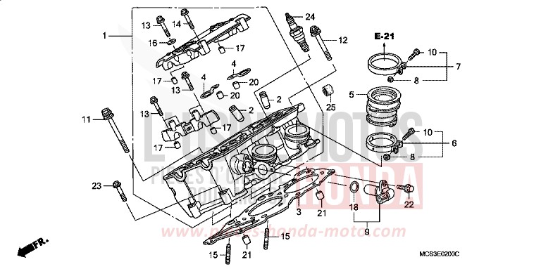RIGHT CYLINDER HEAD for ST1300 SHASTA WHITE (NH138) from 2004