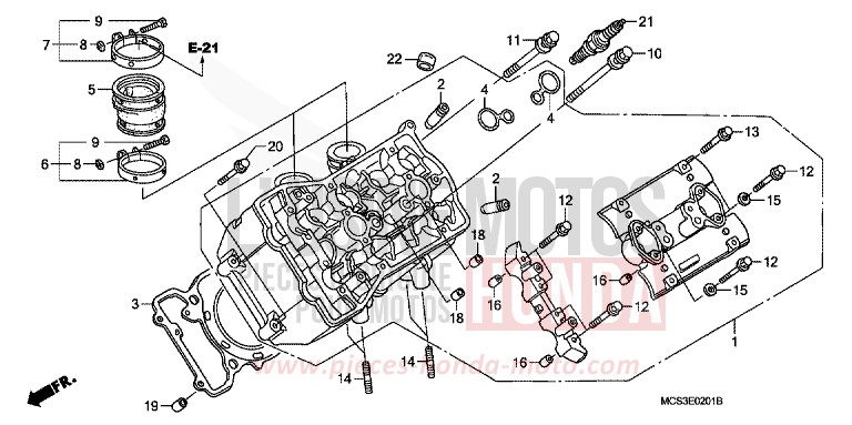 LEFT CYLINDER HEAD for ST1300 SHASTA WHITE (NH138) from 2004
