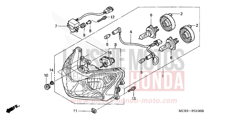 HEADLIGHT for ST1300 SHASTA WHITE (NH138) from 2004