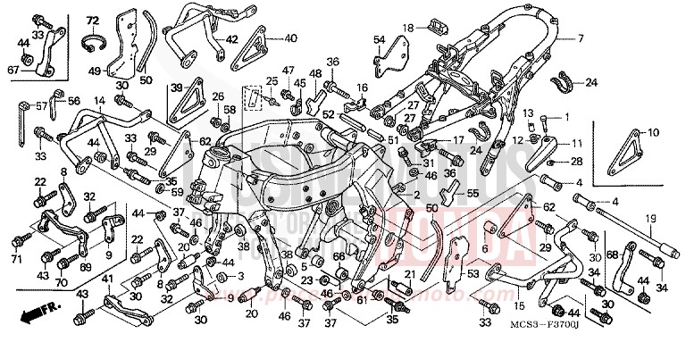 FRAME BODY for ST1300 SHASTA WHITE (NH138) from 2004