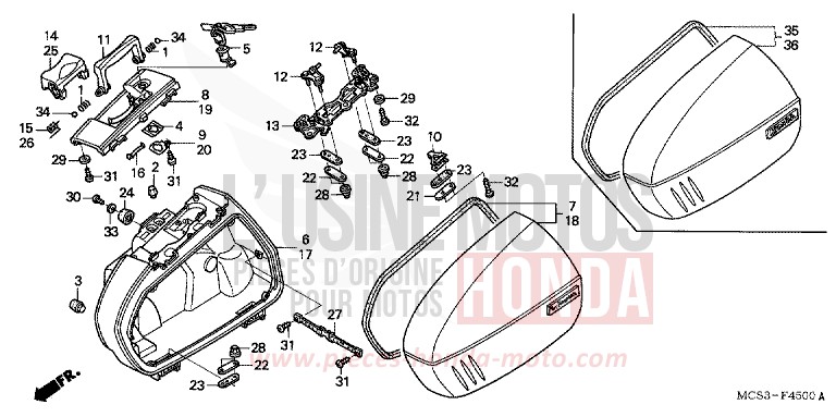 SADDLE BAG for ST1300 SHASTA WHITE (NH138) from 2004