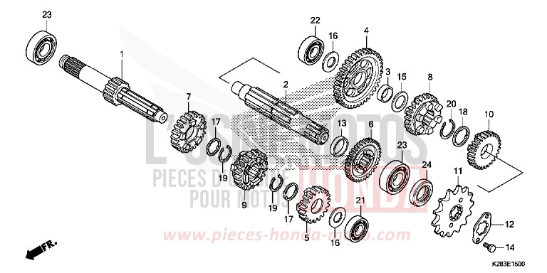 TRANSMISSION for CRF125 EXTREME RED (R292) from 2017