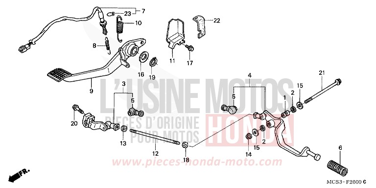 PEDAL for ST1300 ACHILLES BLACK METALLIC-U (NH124) from 2006