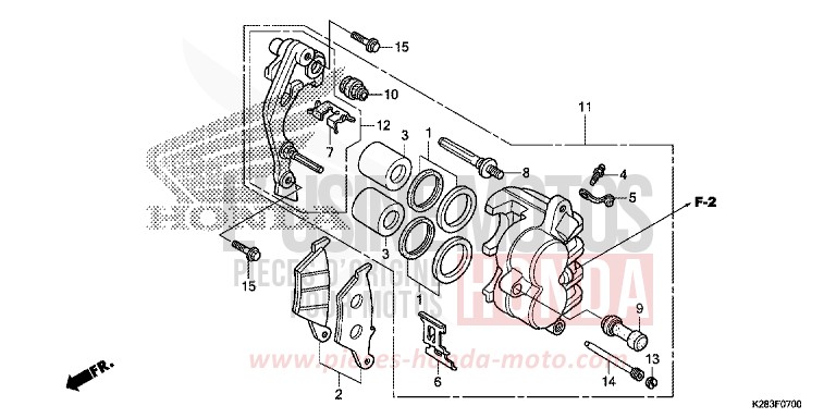 FRONT BRAKE CALIPER for CRF125 EXTREME RED (R292) from 2017