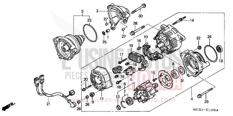 GENERATOR for ST1300 SHASTA WHITE (NH138) from 2006