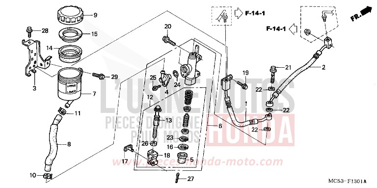 RR. BRAKE MASTER CYLINDER (ST1300A) for ST1300 SHASTA WHITE (NH138) from 2006
