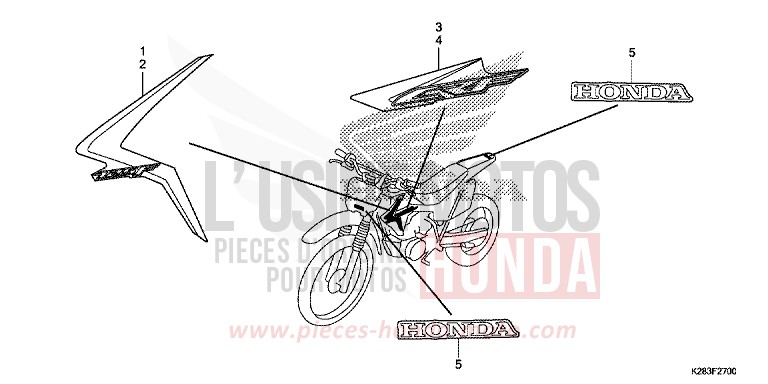 MARCA (CRF125F/FB E/H/J) per CRF125 EXTREME RED (R292) del 2017